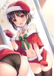  ass christmas pantsu shikitani_asuka skirt_lift thighhighs 