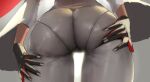  1girl ass ass_focus ass_grab ass_support bodysuit close-up deep_skin eu03 from_behind gloves grabbing_own_ass guilty_gear guilty_gear_xrd hands_on_ass jack-o&#039;_valentine pantylines shiny shiny_clothes solo standing 