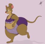  2017 absurd_res an_american_tail anthro big_butt bra breasts buckteeth butt clothing don_bluth eyewear female glasses hair hair_bun hi_res mama_mousekewitz mammal mature_female mouse murid murine overweight overweight_anthro overweight_female panties red_nose rodent simple_background solo suce teeth thick_thighs underwear 