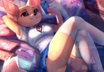  2021 aggressive_retsuko anthro big_ears blue_bottomwear blue_clothing blue_skirt blush bottomwear breasts canid canine cleavage clothed clothing equid equine female fennec fenneko fluffy fluffy_tail fox fur holding_object holding_phone horn inner_ear_fluff legwear mammal mane multicolored_mane panties panty_shot phone sanrio seiya_(aggretsuko) skeleion skirt smile solo stockings tan_body tan_fur tuft unbuttoned_shirt underwear unicorn white_clothing white_dress_shirt white_legwear white_panties white_stockings 