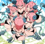  5girls all_fours ass bat_wings bikini black_bikini blue_eyes boots breasts cleavage curled_horns demon_girl demon_tail heart high_heels horns kafun large_breasts looking_back magic_circle medium_hair multiple_girls original pink_hair pointy_ears seiza sitting smile swimsuit tail thigh_boots thighhighs tongue tongue_out wariza wings 