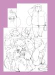  absurd_res anthro blush canid canine canis chubby_protagonist_(tas) clothing comic domestic_dog duo gamma-g garmr hi_res human male male/male mammal school_uniform sketch tokyo_afterschool_summoners uniform video_games 