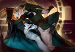  1boy 1girl blonde_hair bulge cloak erection erection_under_clothes fingerless_gloves gloves hat hetero hood hooded_cloak kiss leg_wrap lera_pi link midna midna_(true) orange_hair pussy the_legend_of_zelda the_legend_of_zelda:_twilight_princess toes 