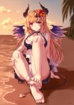  bikini dark_angel_olivia feet granblue_fantasy horns swimsuits watchdog_rol_(y1104280730) wings 