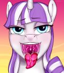  &lt;3 &lt;3_eyes 2021 anthro bangs blue_eyes bodily_fluids drooling equid equine eyebrow_through_hair eyebrows female feral friendship_is_magic hair hasbro hi_res horn mammal mouth_shot my_little_pony peachlee saliva solo tongue tongue_out translucent translucent_hair twilight_velvet_(mlp) unicorn uvula 