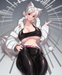  abstract_background absurd_res animal_humanoid athletic athletic_female athletic_humanoid belt big_breasts biped black_bottomwear black_clothing black_pants black_shirt black_topwear bottomwear bra breasts canid canid_humanoid canine canine_humanoid cleavage clothed clothing coat crop_top curvaceous curvy_figure dog_tags female front_view fully_clothed glistening glistening_clothing hair hand_on_hip hi_res humanoid humanoid_hands jewelry light_body light_skin looking_at_viewer mammal mammal_humanoid midriff momiji_inubashiri monotone_hair navel necklace open_clothing open_coat open_topwear pants portrait red_eyes shirt short_hair small_waist smile solo sports_bra standing thick_thighs three-quarter_portrait tight_bottomwear tight_clothing tight_pants tight_shirt tight_topwear tochinoko topwear touhou underwear video_games voluptuous white_clothing white_coat white_hair white_inner_ear white_topwear winter_coat wolf_humanoid 