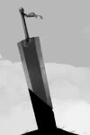  berserk dragonslayer_(sword) greatsword greyscale highres huge_weapon monochrome no_humans optionaltypo planted planted_sword planted_weapon sword weapon 