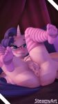  3d_(artwork) 4k 9:16 absurd_res anthro anthrofied anus blush clothing digital_media_(artwork) equid equine eyewear female friendship_is_magic genitals glasses hasbro hi_res horn legwear mammal masturbation my_little_pony pussy rarity_(mlp) solo steamyart thigh_highs unicorn 