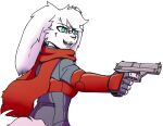  alpha_channel anthro armor buckteeth clothed clothing derideal female fur gauntlets gloves green_eyes gun handgun handwear holding_gun holding_object holding_weapon lagomorph leporid mammal meme nova_(xen) pistol rabbit ranged_weapon scarf smile solo teeth usuario2_(artist) weapon white_body white_fur 