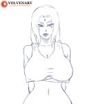  animated animated_gif blonde_hair blush breasts clothes_lift clothes_pull clothes_removed flashing large_breasts muscular muscular_female naruto naruto_(series) naruto_shippuuden self_upload smile solo thick_lips tsunade volvenart 