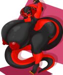  angrypotato96 anthro big_breasts black_body breasts cobra eyewear female glasses huge_breasts hyper hyper_breasts multicolored_body nipples non-mammal_breasts nude red_body reptile scalie snake solo thick_thighs two_tone_body 