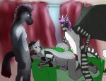  anal anthro applejack_stallion canid canine canis drako_swiftclaw equid equine group group_sex horse hybrid juicewolf96 male male/male mammal oral sex threesome wercisu wings wolf ych_(character) 