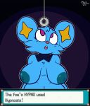  2d_animation animated anthro big_breasts blue_body blue_fur breasts digital_media_(artwork) felid female frame_by_frame fur hair hi_res hypnosis iamaneagle_(artist) mammal mind_control nintendo nipples nude open_mouth outletdraws pok&eacute;mon pok&eacute;mon_(species) shinx short_playtime simple_background solo text video_games 