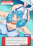  alternate_species big_breasts blue_hair breasts brown_eyes butt clothing english_text falkeart female hair hi_res humanoid mammal nintendo pok&eacute;mon pok&eacute;mon_(species) smile solo swimwear text video_games wartortle water wet 