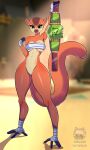  absurd_res all_hail_king_julien anthro bandaged_arm bandaged_chest bandaged_feet belt breasts clover_(madagascar) dreamworks female hi_res humanoid lemur madagascar_(series) mammal primate solo standing strepsirrhine tutifruti_(artist) wide_hips 