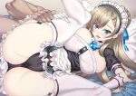  blue_archive cameltoe ichinose_asuna maid merufena pantsu skirt_lift stockings thighhighs 