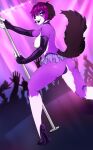  audience bloot_(bloot) bottomwear canid canine canis clothing dancing domestic_dog female gloves group handwear hi_res high_heels lipstick makeup mammal panties pole pole_dancing skirt solo stripper stripper_pole sushiiifx underwear 
