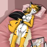  anthro bed blush bodily_fluids breasts canid canine dream duo female fox fur furniture genital_fluids genitals hair hi_res lying mammal marya nipples nude on_bed orange_body orange_fur peeing phone pussy recording ryofox630 sleeping story story_in_description urine watersports wetting 