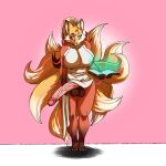  akane_(candescence) anonymous_artist balls canid canine fox genitals gynomorph hi_res intersex mammal penis solo 