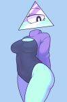  1_eye blue_background breasts clothed clothing female floating_head hi_res humanoid iilluminaughtii lewdenwaffe not_furry simple_background solo triangle_(shape) 