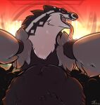  anthro badger bodily_fluids concert digital_drawing_(artwork) digital_media_(artwork) drooling first_person_view grabbing hi_res male mammal mustelid musteline nintendo obstagoon pok&eacute;mon pok&eacute;mon_(species) rockstar saliva show signature tanio tongue video_games vore 