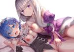  2girls censored emilia_(re:zero) fingering pussy re:zero_kara_hajimeru_isekai_seikatsu rem_(re:zero) tomaco yuri 