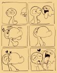  &lt;3 ambiguous/ambiguous ambiguous_gender bedroom_eyes bodily_fluids boo_(mario) comic drooling french_kissing ghost kissing mario_bros narrowed_eyes nintendo not_furry saliva seductive slobber spirit tongue tongue_out unknown_artist video_games 