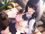  bra jiiwara nipple_slip open_shirt pantsu seifuku undressing 