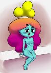  anthro blush breasts cartoon_network female hi_res humanoid nude open_mouth pachislot rachel_wilson rainbow_lass simple_background smile solo teenager the_amazing_world_of_gumball young 