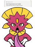 ambiguous_gender anthro berry bodily_fluids drooling fangs food food_fetish fruit looking_at_viewer naughtysableye nintendo pink_body plant pok&eacute;mon pok&eacute;mon_(species) saliva shiny_pok&eacute;mon solo suggestive suggestive_food tongue tongue_out video_games weavile yellow_eyes 
