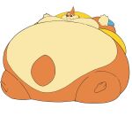 ambiguous_gender anthro feral floatzel fur hi_res immobile lying morbidly_obese nintendo obese on_back orange_body orange_fur overweight pok&eacute;mon pok&eacute;mon_(species) simple_background solo video_games yellow_body zephy_03 