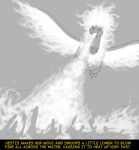  black_and_white comic female fidchellvore fire flying legendary_pok&eacute;mon moltres monochrome nintendo pok&eacute;mon pok&eacute;mon_(species) video_games water 