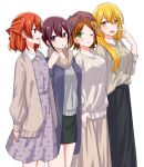  4girls aho_no_sakata blonde_hair brown_hair closed_eyes dress fashion green_eyes hat long_hair multiple_girls niconico purple_eyes purple_hair red_eyes red_hair rummy_73 sakako_(aho_no_sakata) senko_(urashimasakatasen) senra_(singer) shima_(niconico) shimako_(urashimasakatasen) short_hair urako_(uratanuki) urashimasakatasen uratanuki utaite_(singer) yellow_eyes 