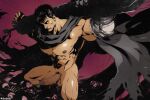  1boy abs ass bara bare_pectorals berserk black_hair cloak dizdoodz erection feet_out_of_frame foreshortening gauntlets groin guts_(berserk) highres holding holding_sword holding_weapon large_pectorals looking_at_viewer male_focus male_pubic_hair muscular muscular_male naked_cloak nipples over_shoulder pectorals penis pubic_hair short_hair sideburns solo_focus spirit squatting stomach sword sword_over_shoulder thighs uncensored veins veiny_penis weapon weapon_over_shoulder 