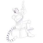  2021 5_fingers ajira_(swordfox) ambiguous_gender anthro armor bethesda_softworks boots bottomwear cleaning_rag clothing crossed_legs felid fingers footwear foxenawolf greatsword holding_object holding_weapon khajiit looking_at_viewer mammal melee_weapon open_mouth pantherine pants simple_background sitting sketch solo stripes_(marking) sword the_elder_scrolls the_elder_scrolls_online tiger video_games weapon white_background 