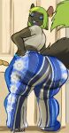  anthro big_butt butt cellulite clothed clothing ear_piercing female hi_res looking_back mammal piercing pyredaemos rodent sciurid solo squigga wide_hips 