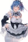  cleavage maid onew pantyhose re_zero_kara_hajimeru_isekai_seikatsu rem_(re_zero) skirt_lift 