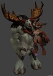  3d_(artwork) absurd_res anthro antlers balls blizzard_entertainment bovid bovine breasts bull_ring canid digital_media_(artwork) duo facial_piercing female fur genitals hi_res hooves horn invalid_tag male male/female mammal nipples nose_piercing nose_ring penis piercing scoota tauren video_games vulpera warcraft 