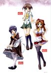  asagiri_mai bekkankou clementis_mia maid seifuku takamizawa_natsuki thigh-highs waitress yoake_mae_yori_ruriiro_na 