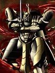  armor blood highres kuri_giepi no_humans power_armor shinkai_(tsurugi) soukou_akki_muramasa sword weapon 