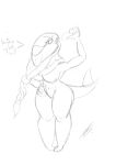  absurd_res annoyed anthro arctovish big_breasts breasts female fossil fossil_pok&eacute;mon hi_res nintendo nude pok&eacute;mon pok&eacute;mon_(species) shieradevil sketch thick_thighs traditional_media_(artwork) video_games 
