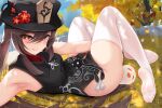  asian_clothes bottomless damao_yu feet genshin_impact hu_tao thighhighs 