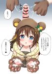  :o animal_ears bar_censor blush brown_hair censored cum deadnooodles glansjob gloved_handjob gloves handjob hetero highres love_live! love_live!_nijigasaki_high_school_idol_club open_mouth ousaka_shizuku paw_gloves paws penis 