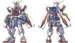  clenched_hands from_behind g_gundam god_gundam green_eyes gundam looking_ahead mecha no_humans rabo science_fiction v-fin white_background 