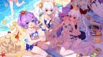  6+girls :d :q anger_vein animal_ears animal_on_head azur_lane bangs bare_shoulders basket beach bikini bird bird_on_head blue_bikini blue_eyes blue_swimsuit book breasts bunny_ears chick collarbone commentary_request covered_navel from_above hair_ribbon hammann_(azur_lane) hammann_(rebellious_summer)_(azur_lane) hand_on_another&#039;s_stomach highres holding holding_another&#039;s_arm holding_book javelin_(azur_lane) javelin_(beach_picnic!)_(azur_lane) laffey_(azur_lane) legs long_hair looking_at_another looking_at_viewer lotion_bottle manjuu_(azur_lane) multiple_girls no_shoes official_alternate_costume on_head one-piece_swimsuit open_mouth out_of_frame purple_eyes purple_hair red_eyes ribbon sand_castle sand_sculpture sitting small_breasts smile spoken_anger_vein starfish swimsuit thighhighs tongue tongue_out tsubasa_tsubasa twintails unicorn_(azur_lane) vampire_(azur_lane) very_long_hair water white_hair white_legwear white_swimsuit yuri 