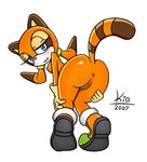  2007 anus blush breasts butt cub female kio mammal marine_the_raccoon presenting pussy raccoon sega solo sonic_(series) sonic_team young 