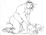  all_fours anthro balls bear belly biceps breasts chubby doggystyle duo female from_behind hat human human_on_anthro interspecies male mammal muscles pecs penis sex smokey_bear smokey_the_bear straight wolfwood wolfwood1 