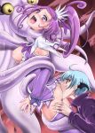  1boy 1girl anal anilingus asphyxiation ass blue_hair blush breasts cure_sword cyclone dokidoki!_precure hair_ornament hetero high_ponytail highres ira_(dokidoki!_precure) kenzaki_makoto large_breasts licking long_hair monster nipples open_mouth precure purple_eyes purple_footwear purple_hair purple_skirt rape restrained shiny shiny_hair shiny_skin skirt solo_focus spade_hair_ornament strangling sweat tears tentacles yellow_eyes 
