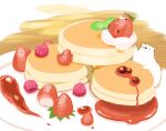  animal bear bird cake chai_(artist) food fruit nobody original polychromatic signed strawberry 