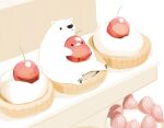  animal bear bird chai_(artist) cherry cropped food fruit nobody original polychromatic signed strawberry 